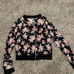 Floral zip up cover-up